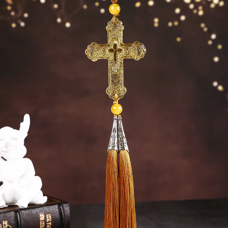 Crystal Cross Car Pendant - Image 6