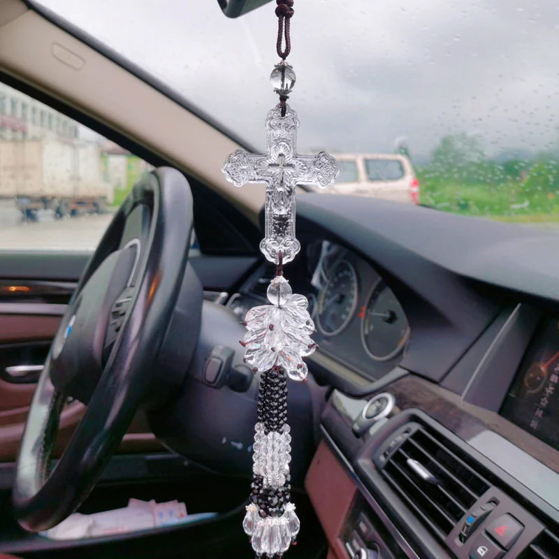 Crystal Cross Car Pendant - Image 7