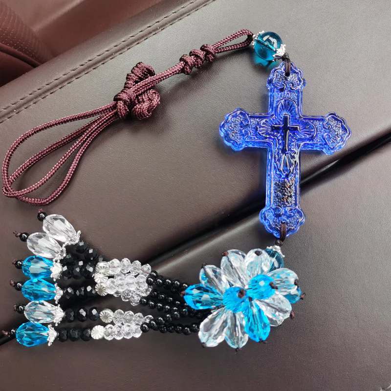 Crystal Cross Car Pendant - Image 9