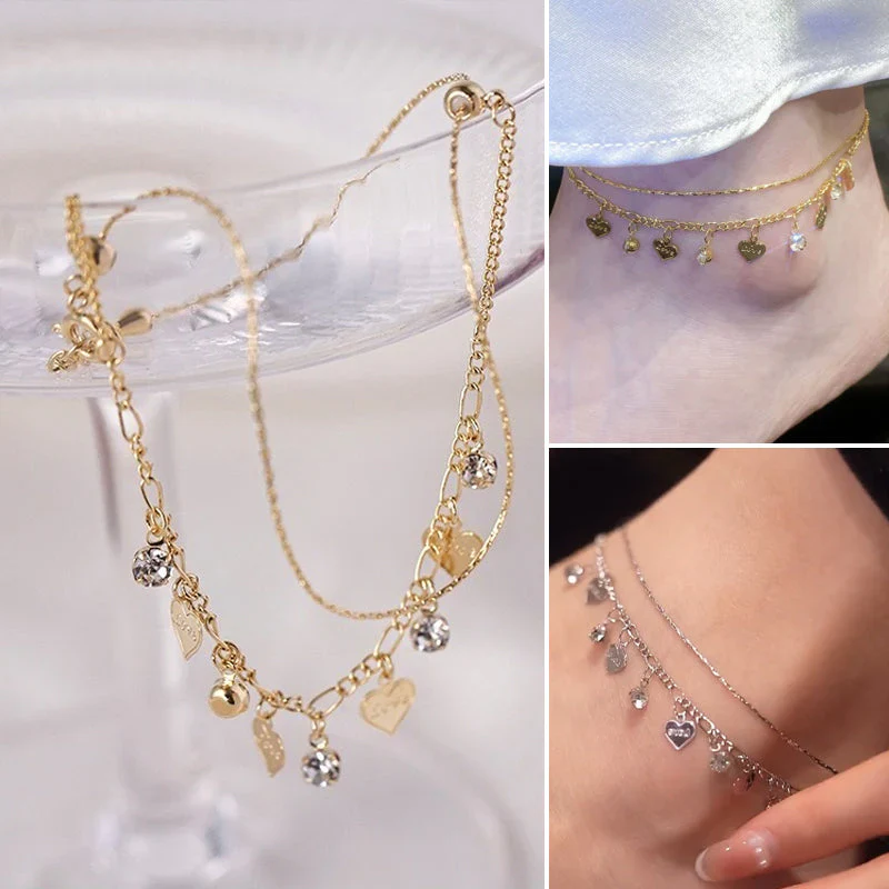 Crystal Encrusted Anklet with Diamond Fringes - Image 2