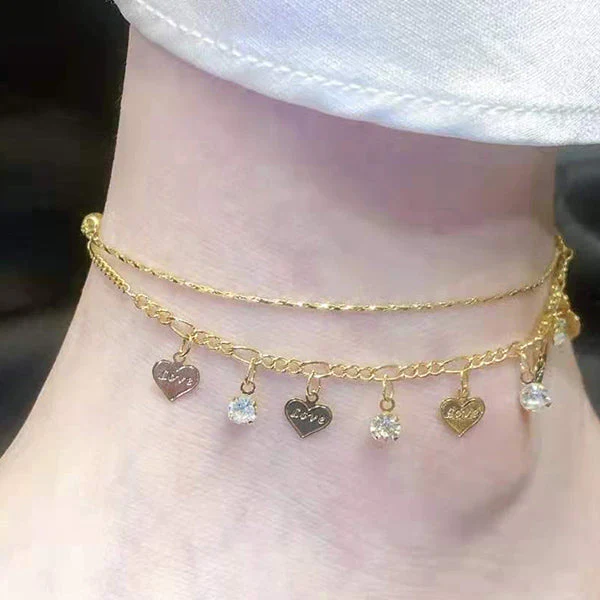 Crystal Encrusted Anklet with Diamond Fringes - Image 4