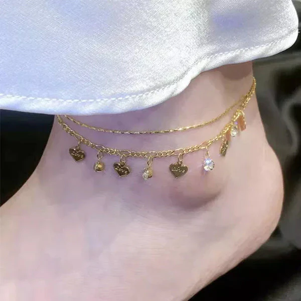 Crystal Encrusted Anklet with Diamond Fringes - Image 5