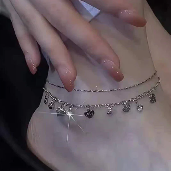Crystal Encrusted Anklet with Diamond Fringes - Image 8