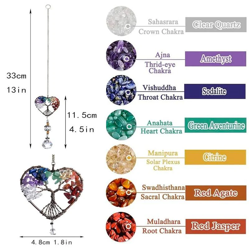 Crystal Wind Chime Tree Of Life Suncatcher - Image 8