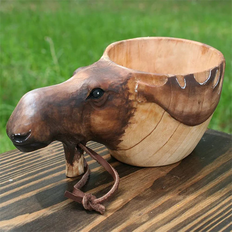 Cute Animal Handmade Wooden Mug - Image 3