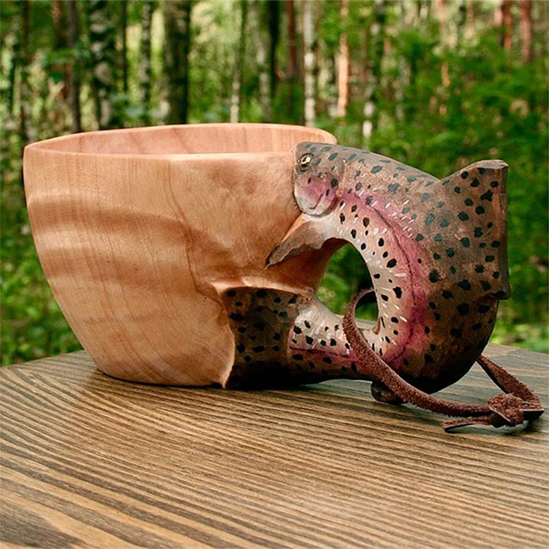 Cute Animal Handmade Wooden Mug - Image 7