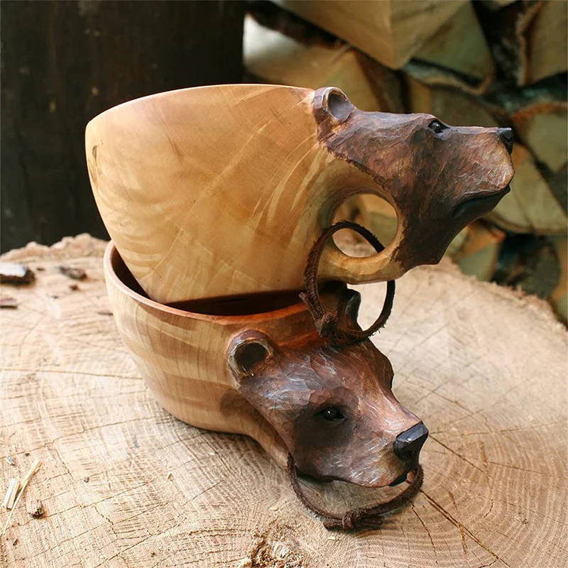 Cute Animal Handmade Wooden Mug - Image 9