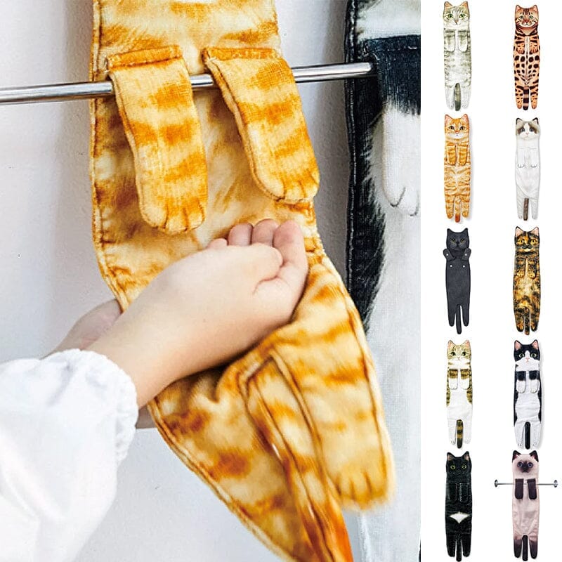 Cute Cat Hand Towel - Image 2