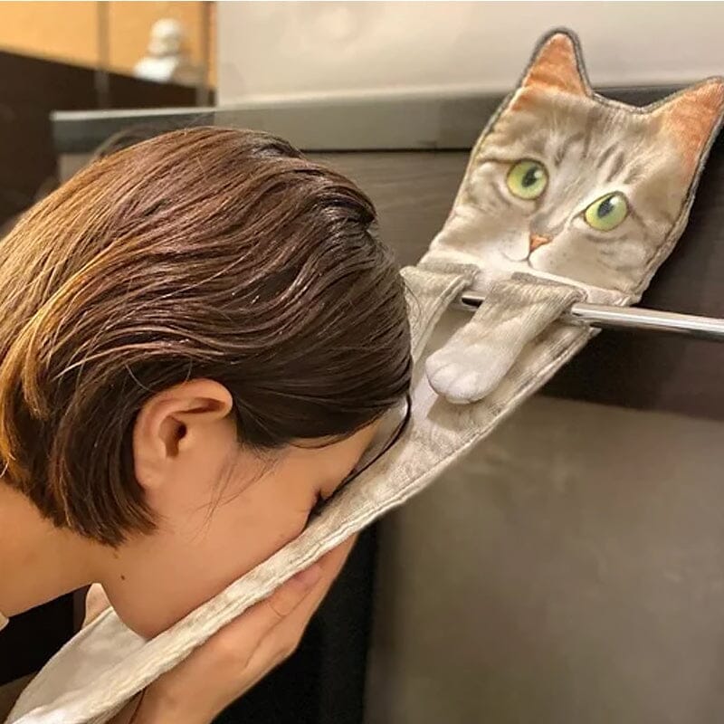 Cute Cat Hand Towel - Image 7