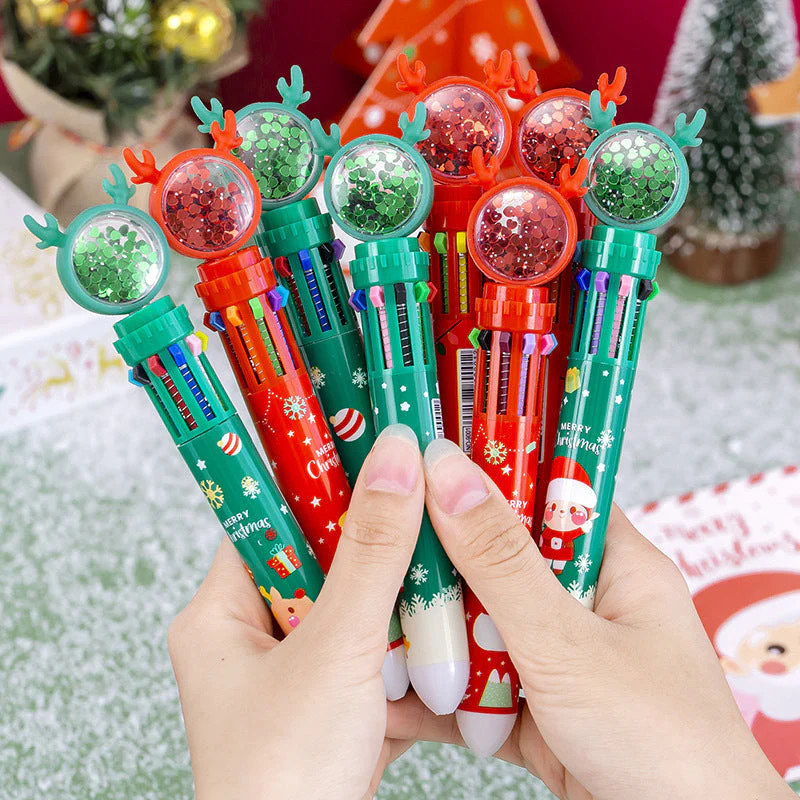 Cute Christmas Glitter Pen Set - Image 2