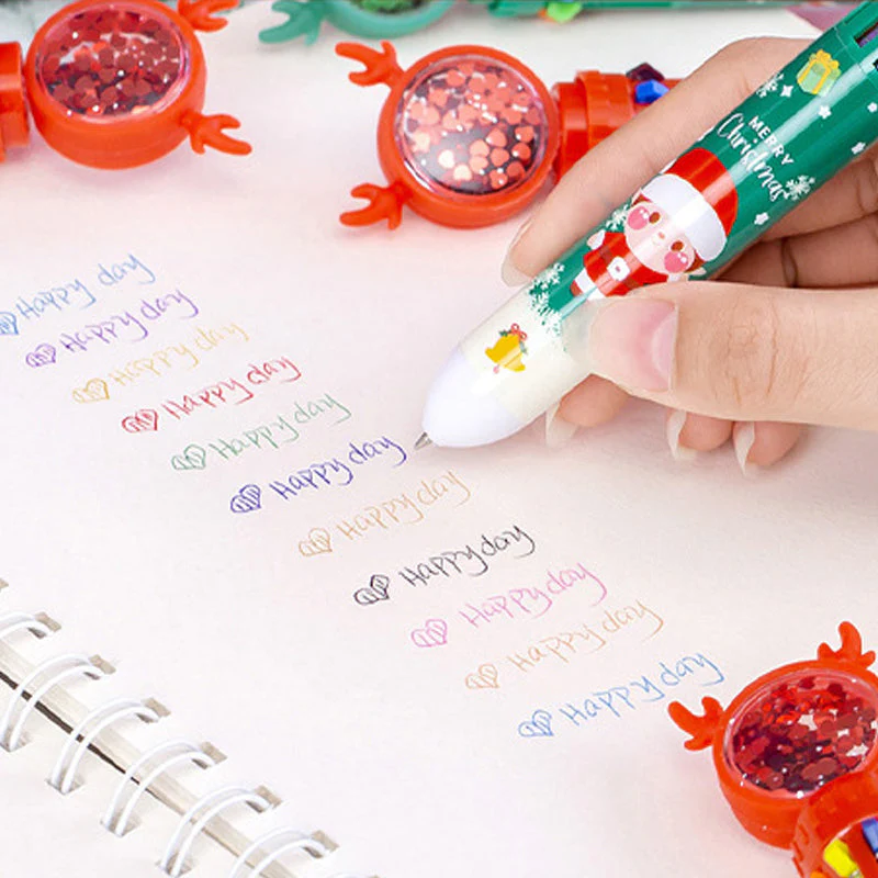 Cute Christmas Glitter Pen Set - Image 6