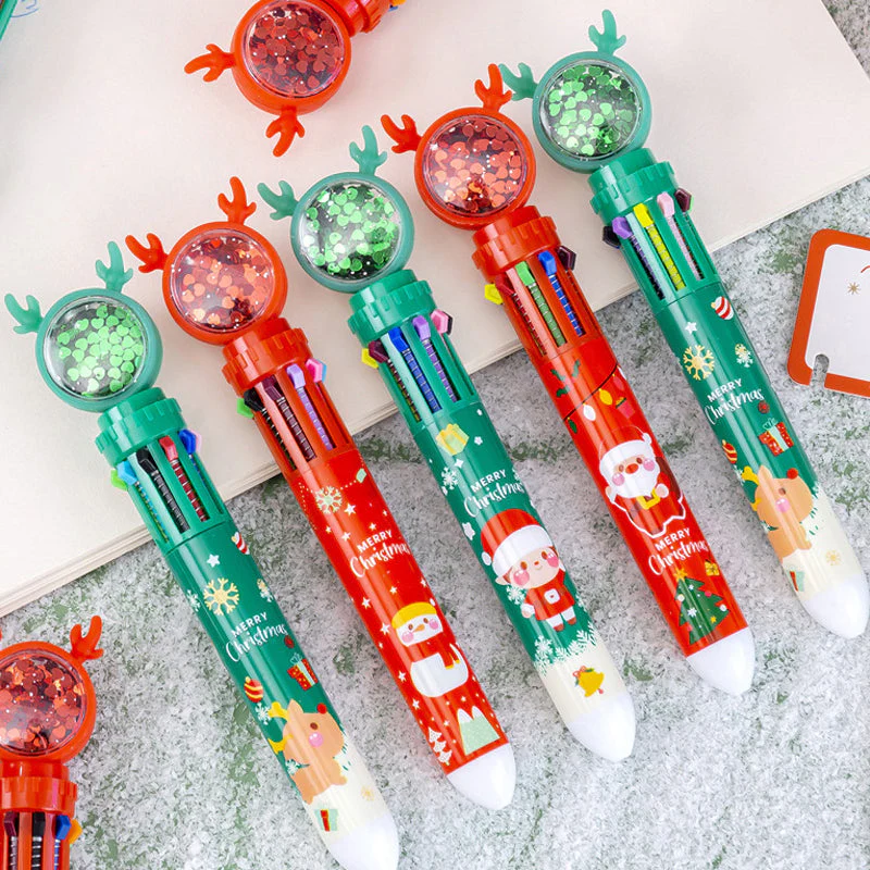 Cute Christmas Glitter Pen Set - Image 8