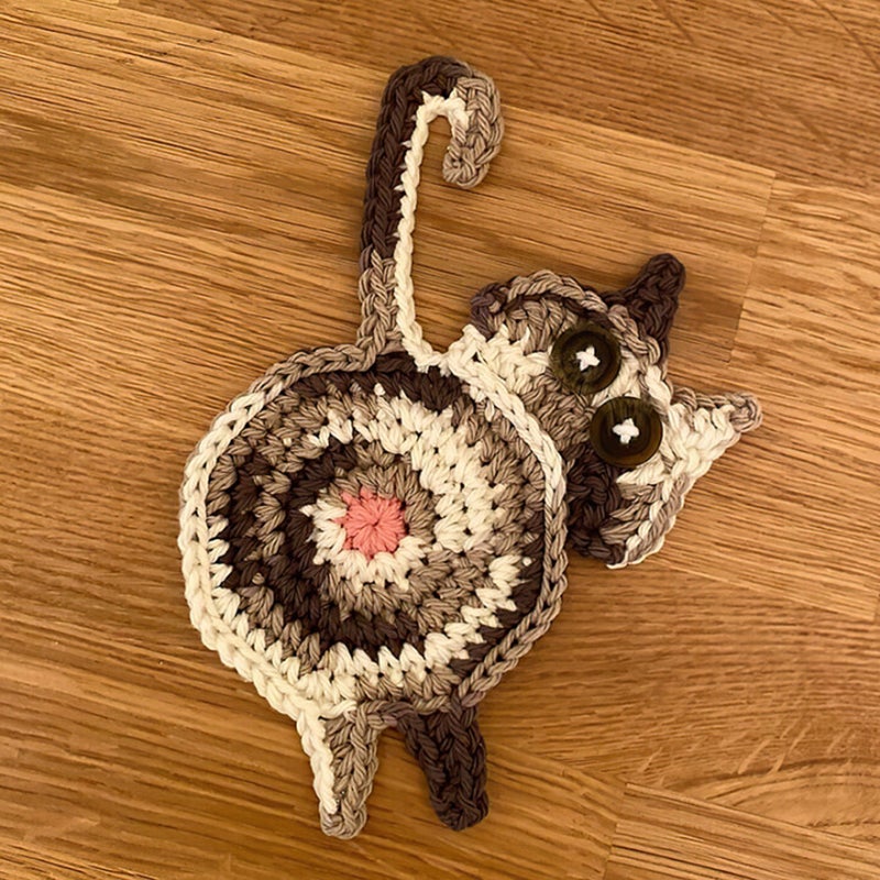 Cute Knitted Kitten Butt Coasters - Image 12