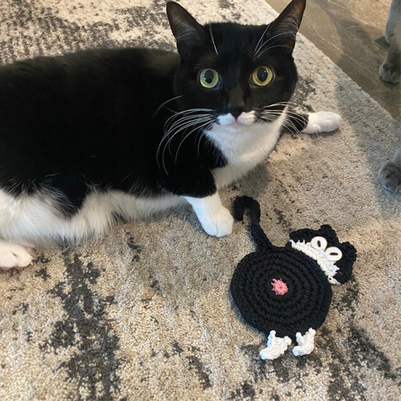 Cute Knitted Kitten Butt Coasters - Image 3