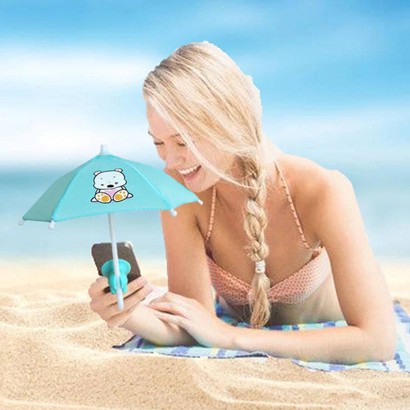 Cute Mobile Phone Holder With Sun Umbrella - Image 12