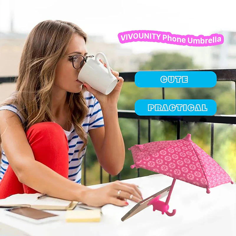 Cute Mobile Phone Holder With Sun Umbrella - Image 3