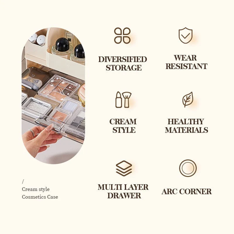 Desktop Makeup Organizer with Drawers - Image 3