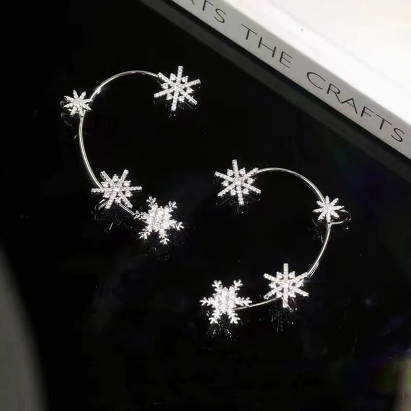 Diamond And Zirconia Earrings Without Holes - Image 3