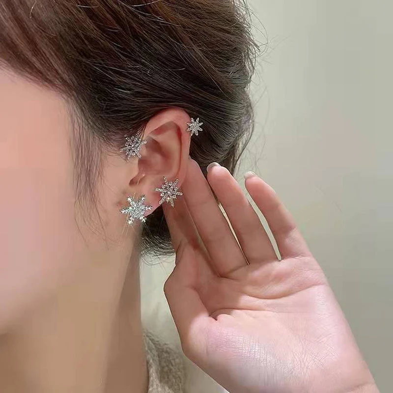 Diamond And Zirconia Earrings Without Holes - Image 6