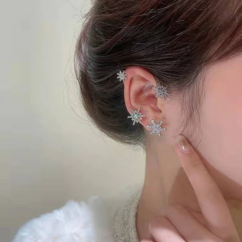 Diamond And Zirconia Earrings Without Holes - Image 7