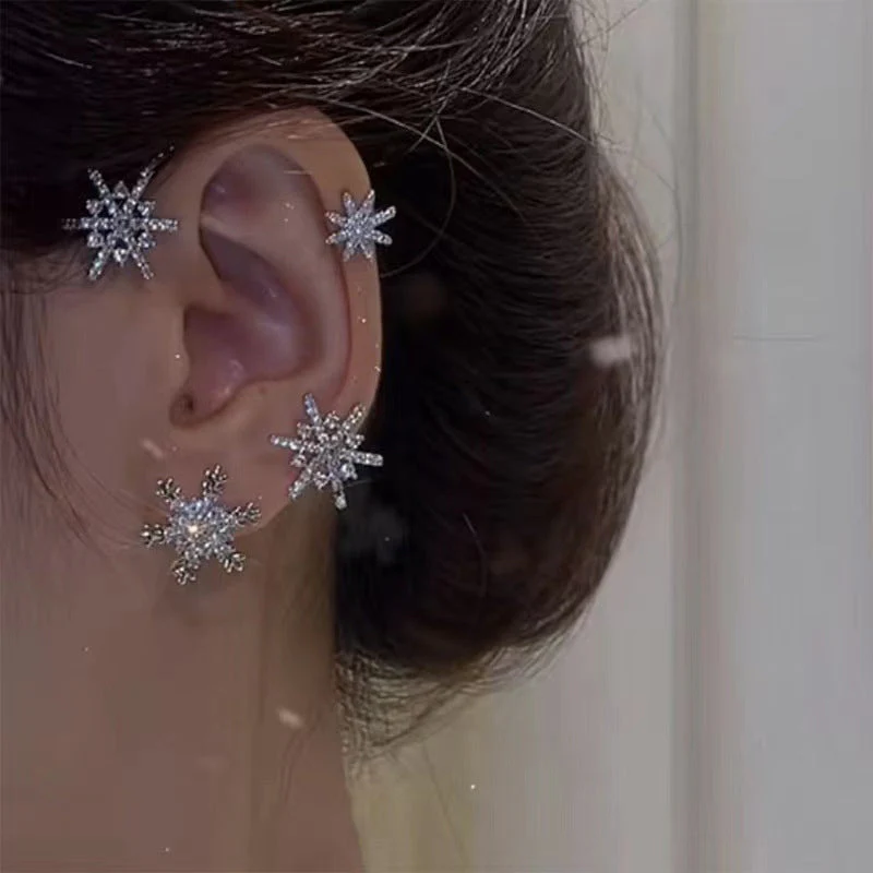 Diamond And Zirconia Earrings Without Holes - Image 8