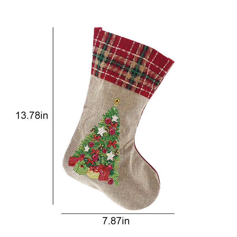 Diamond Painting Xmas Rhinestone Sock Embroidery Mosaic Gift Bag - Image 11