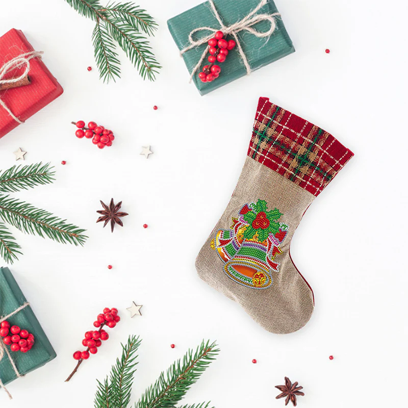 Diamond Painting Xmas Rhinestone Sock Embroidery Mosaic Gift Bag - Image 5