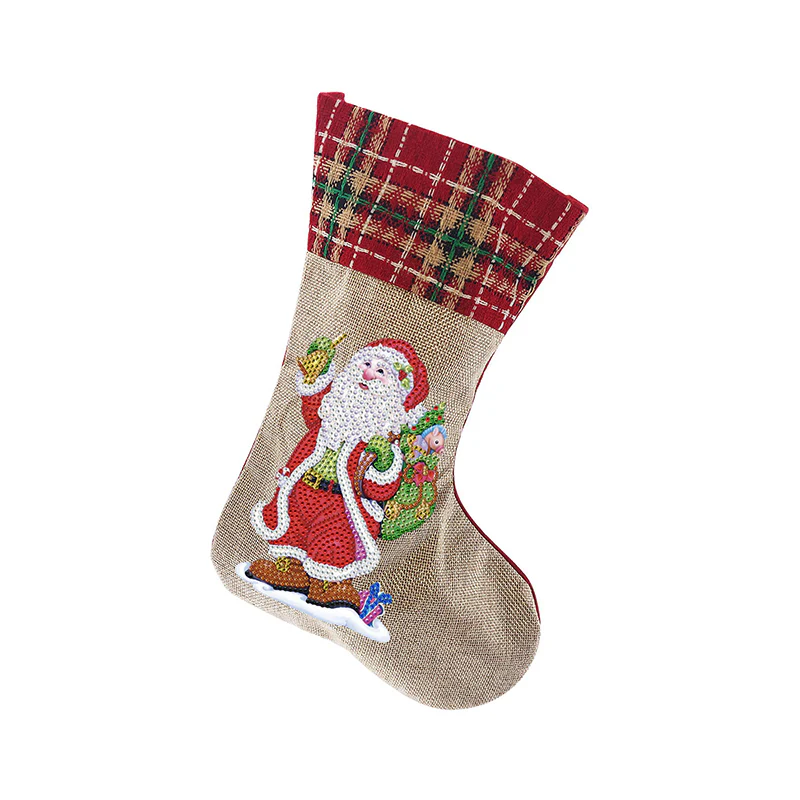 Diamond Painting Xmas Rhinestone Sock Embroidery Mosaic Gift Bag - Image 8