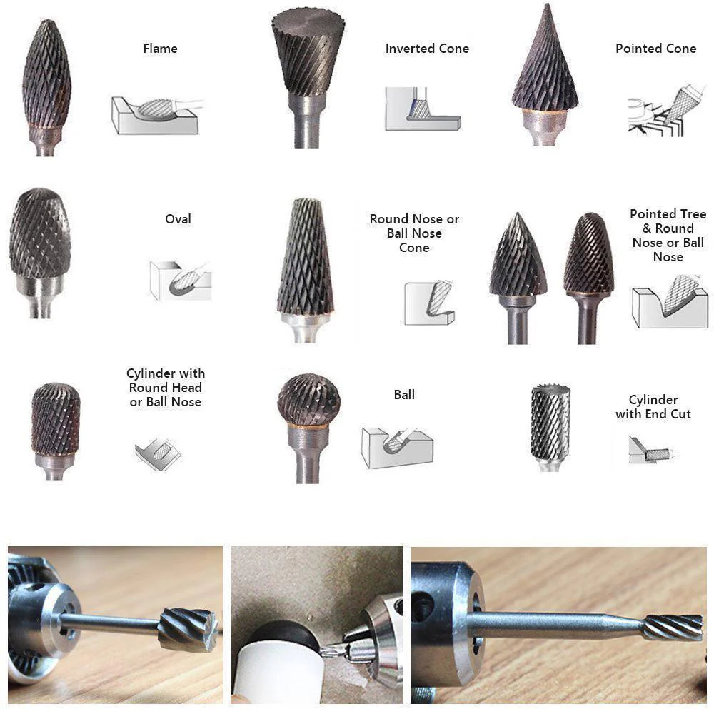 DOMOM 10-In-1 Tungsten Steel Grinding Head Set ( 10PCs ) - Image 3
