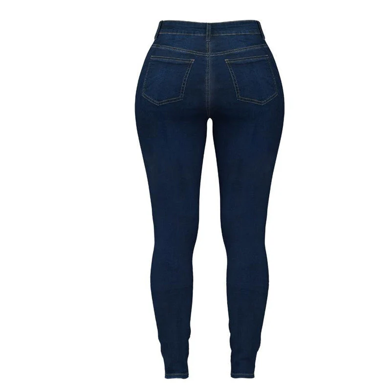 Double-breasted Skinny Jeans with High Waist - Image 5