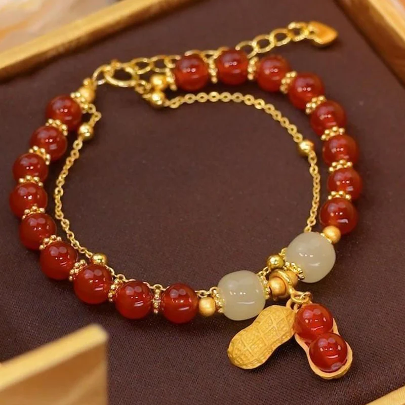 Double Chain Natural Jade Bracelet - Image 10