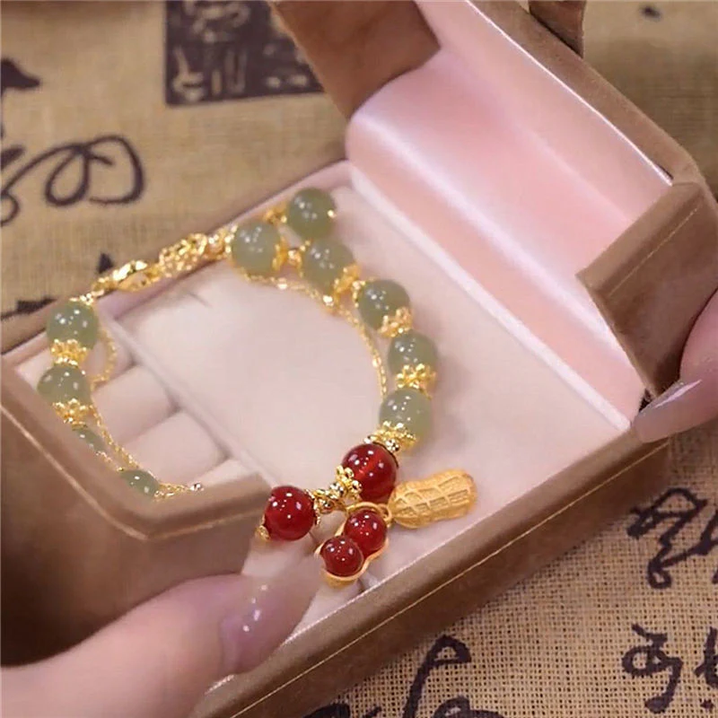 Double Chain Natural Jade Bracelet - Image 12