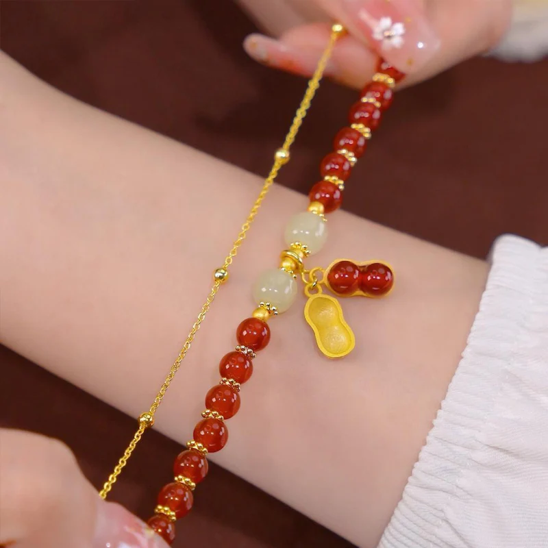 Double Chain Natural Jade Bracelet - Image 4