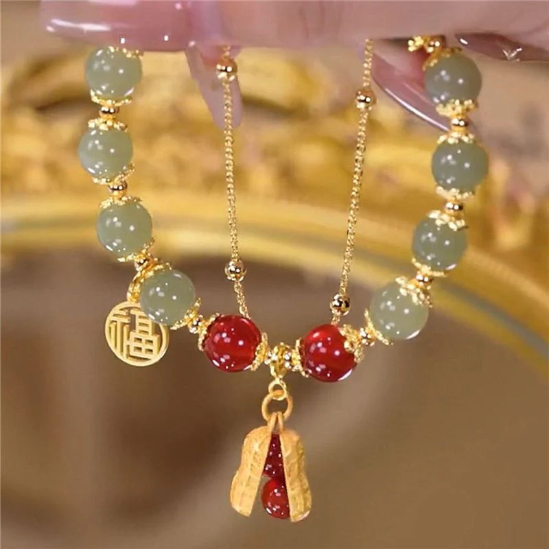 Double Chain Natural Jade Bracelet - Image 6