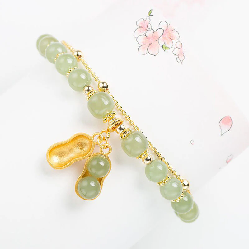 Double Chain Natural Jade Bracelet - Image 8
