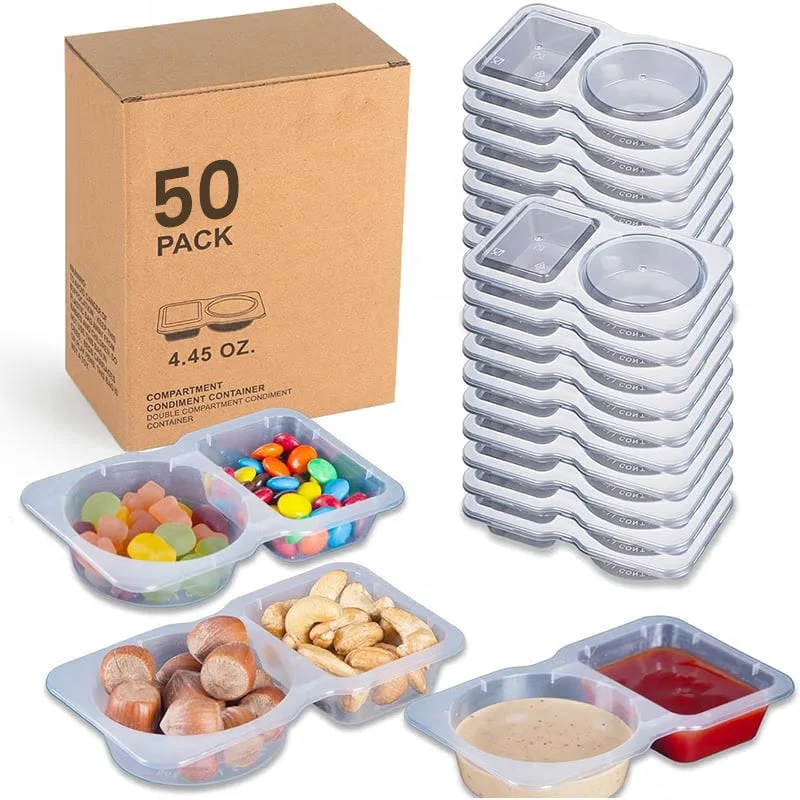 Double Compartment Snack Containers with Lids - Image 16