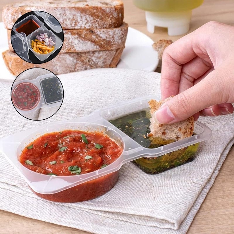 Double Compartment Snack Containers with Lids - Image 2
