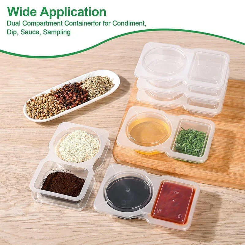 Double Compartment Snack Containers with Lids - Image 3