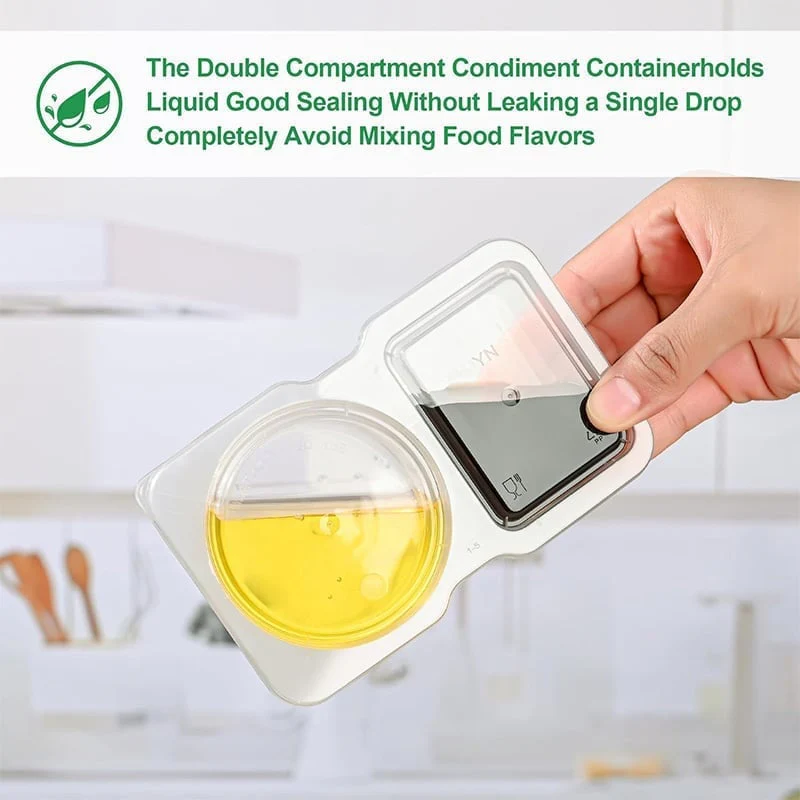 Double Compartment Snack Containers with Lids - Image 5