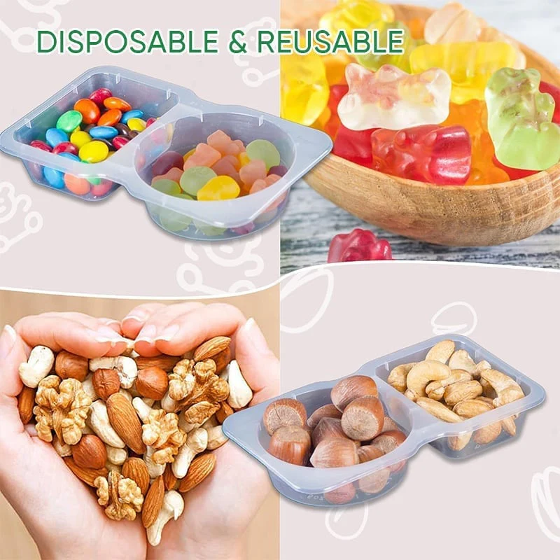 Double Compartment Snack Containers with Lids - Image 6