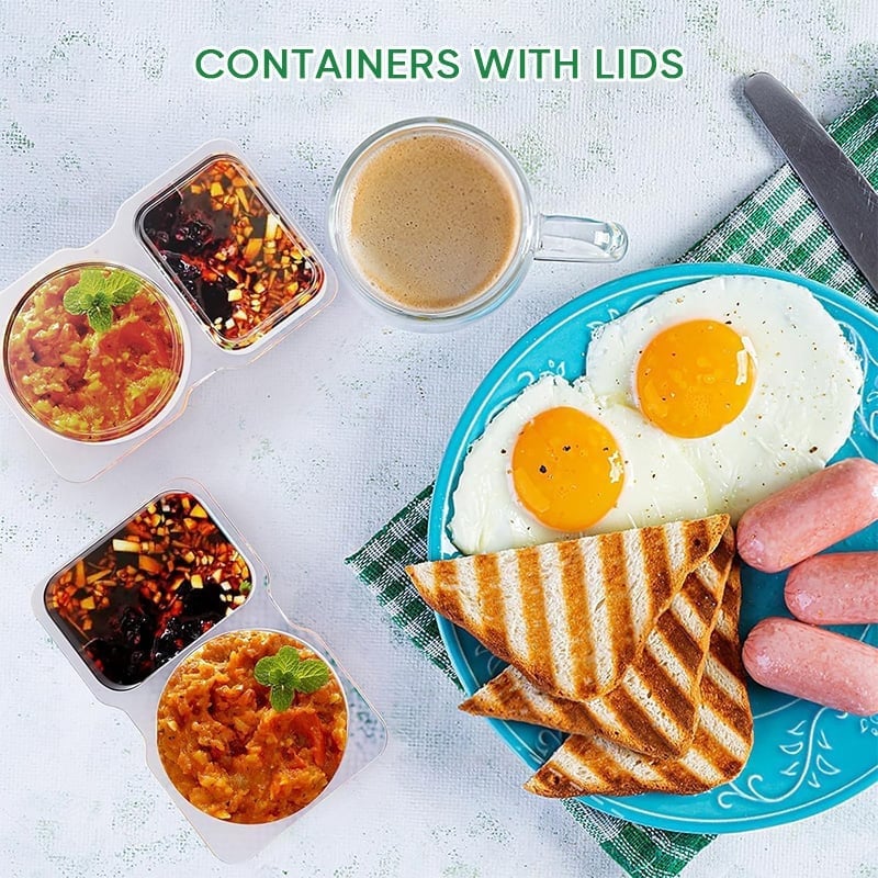Double Compartment Snack Containers with Lids - Image 7