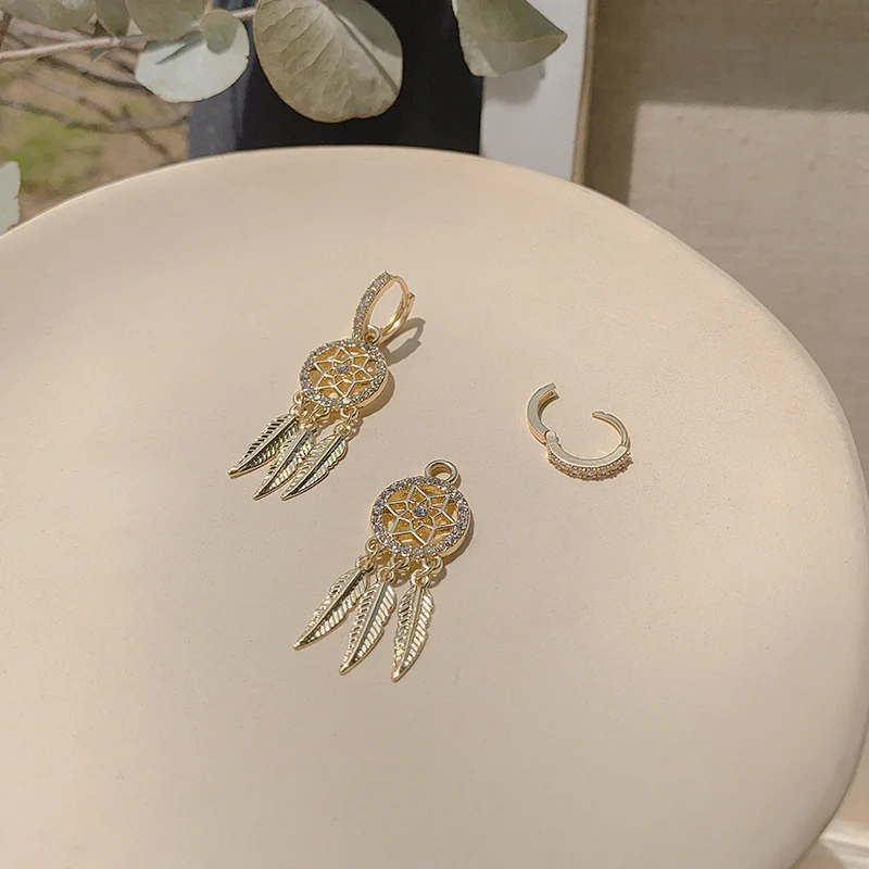 Dreamcatcher Crystal Charm Earrings - Image 7