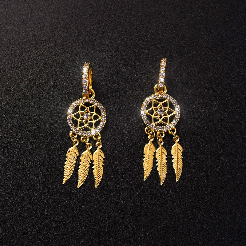 Dreamcatcher Crystal Charm Earrings - Image 9