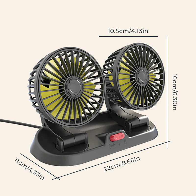 Dual Head Car Auto Circulator Fan - Image 11