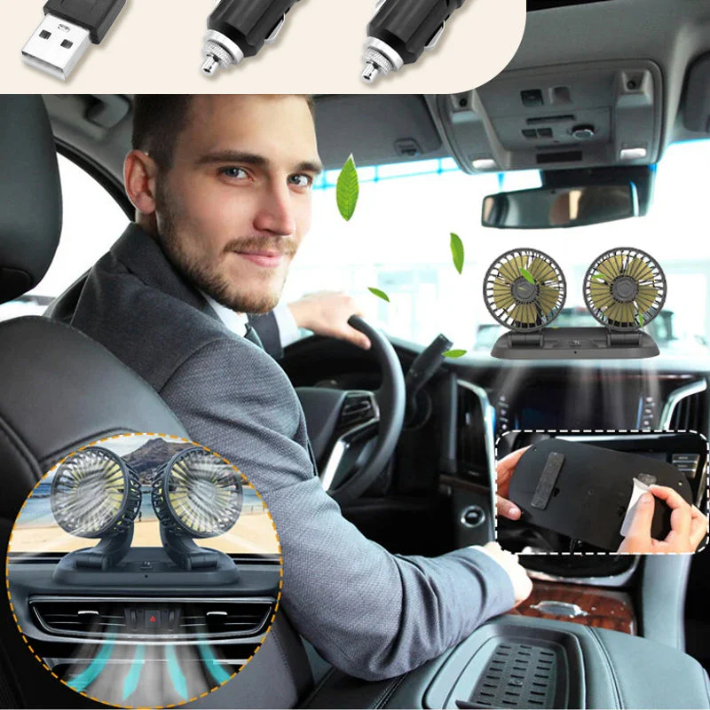 Dual Head Car Auto Circulator Fan - Image 9