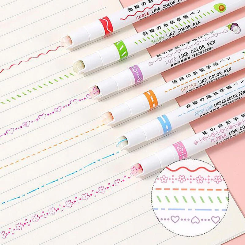 🎨Christmas sale 50% OFF🖌️🖍️ Dual Tip Pens with 6 Different Curve Shapes Fine Tips - Image 4
