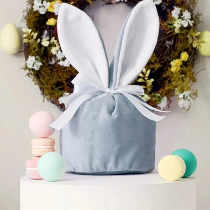 Easter Bunny Velvet Basket - Image 4