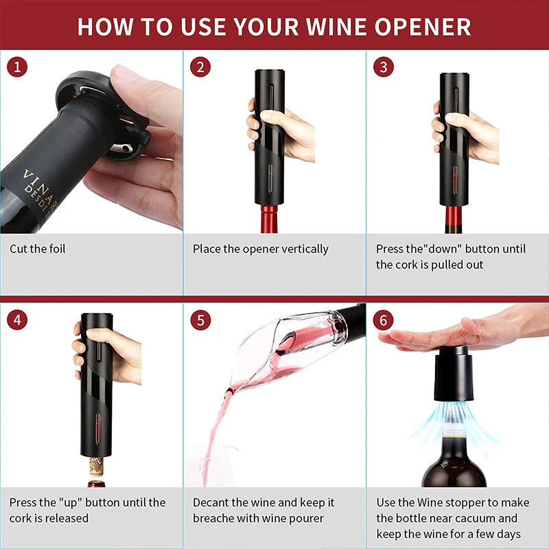Electric Wine Bottle Corkscrew set - Image 4
