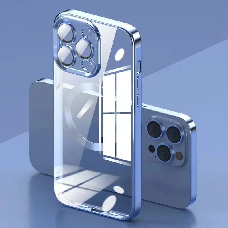 Electroplating Wireless Magnetic Charging All-Inclusive Lens Case for iPhone - Image 11