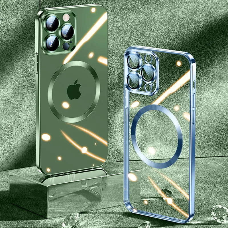 Electroplating Wireless Magnetic Charging All-Inclusive Lens Case for iPhone - Image 13